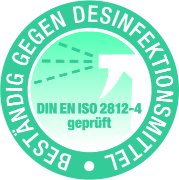 Beständig gegen Desinfektionsmittel