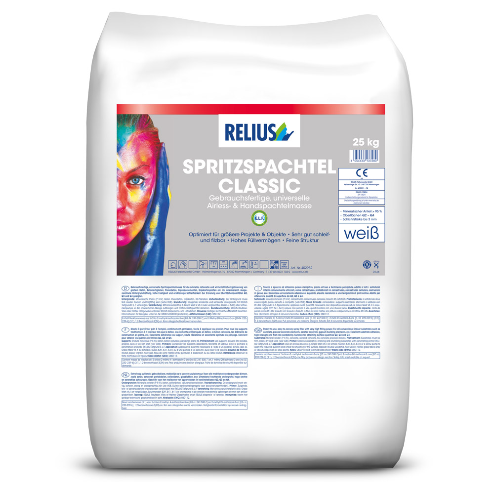 RELIUS SPRITZSPACHTEL CLASSIC, 25 kg Sack